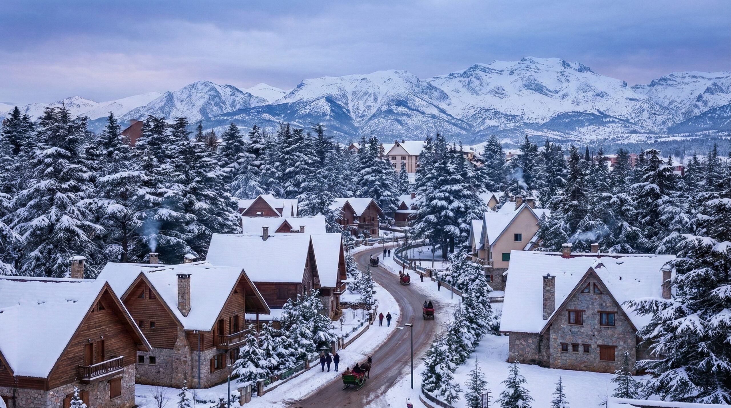Snowy landscape in Ifrane, Morocco, showcasing winter tourism spots