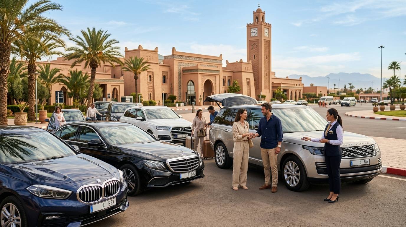 Best car rental companies in Morocco with a fleet of rental cars available for tourists at Marrakech Airport